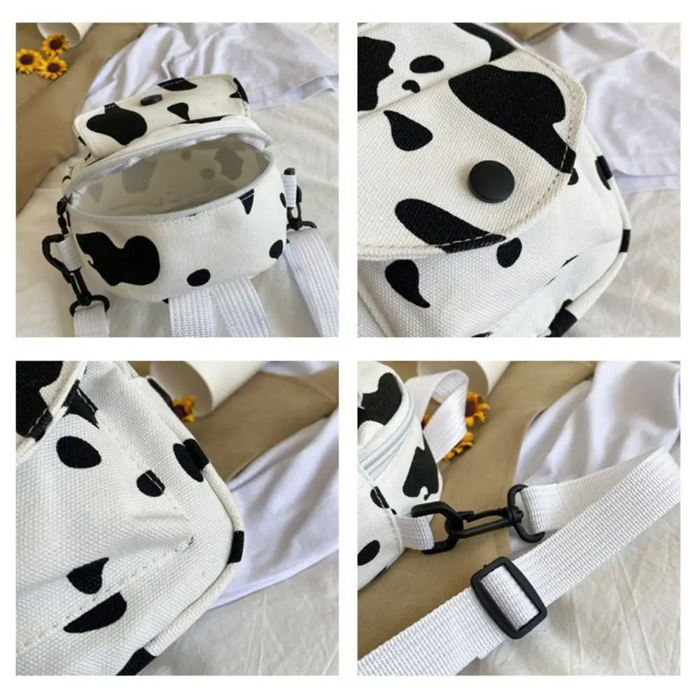 Padrão animal Crossbody Bag, Vaca Padrão, Estilo Coreano, Bolsa de Ombro, Cor Sólida, Nylon, Pequeno Telefone Bag, Saco Cosmético, Nicho Design