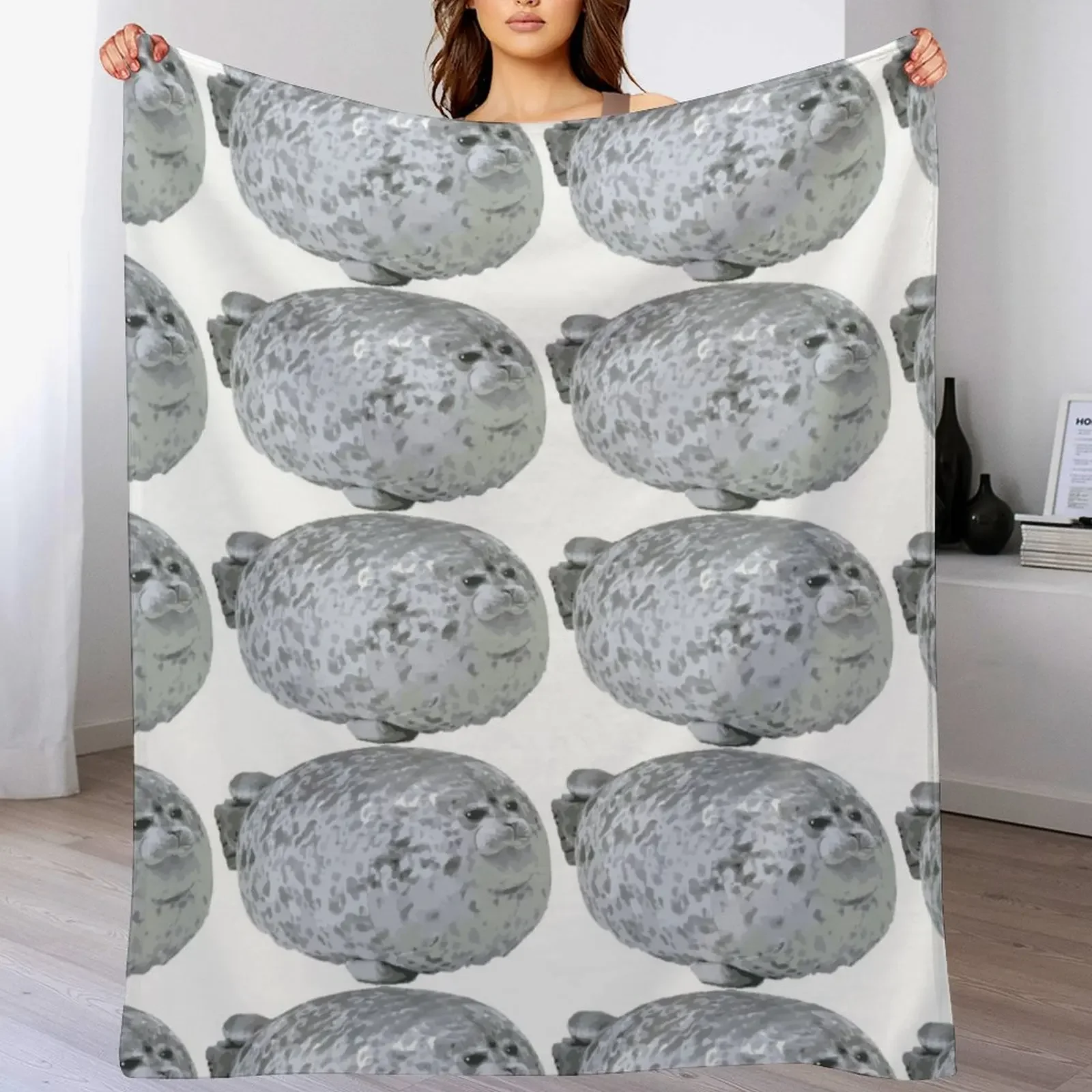 Cute little Chonky Seal Throw Blanket valentine gift ideas Retros Blankets