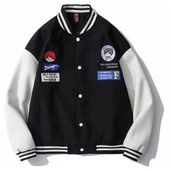INS Hip Hop Baseball Jacket Men & Women Casual Coat Slim Fit Unisex Baseball Uniform Youth Male Bomber Jackets B0017