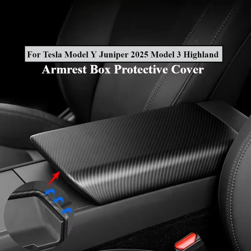 Cubierta de reposabrazos para Tesla Model 3 Highland 2024, caja de reposabrazos para consola central, placa, accesorios de coche, cubierta protectora de reposabrazos