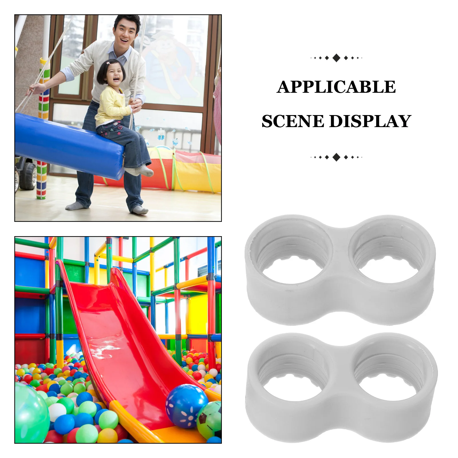 قطعتان من مثبت حظيرة الأطفال، قاعدة بلاستيكية مضادة للانزلاق، أداة تثبيت آمنة، حامل سياج للأطفال الصغار، دعامة لحظيرة اللعب الداخلية والخارجية