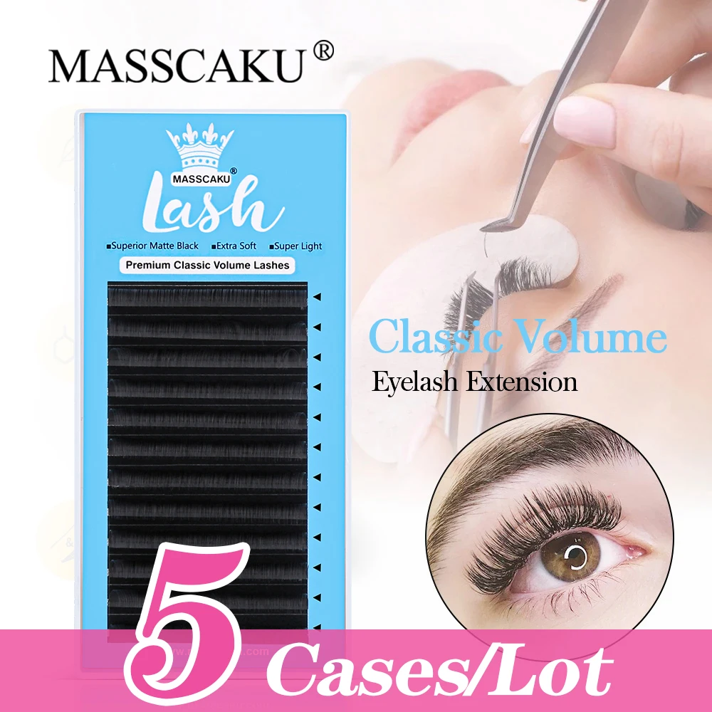 

Lash Extension12 Rows 0.05mm D Curl 17mm Classic Eyelash Extension Matte Black Individual Lashes Custom Logo Lashes(5pcs/Lot)