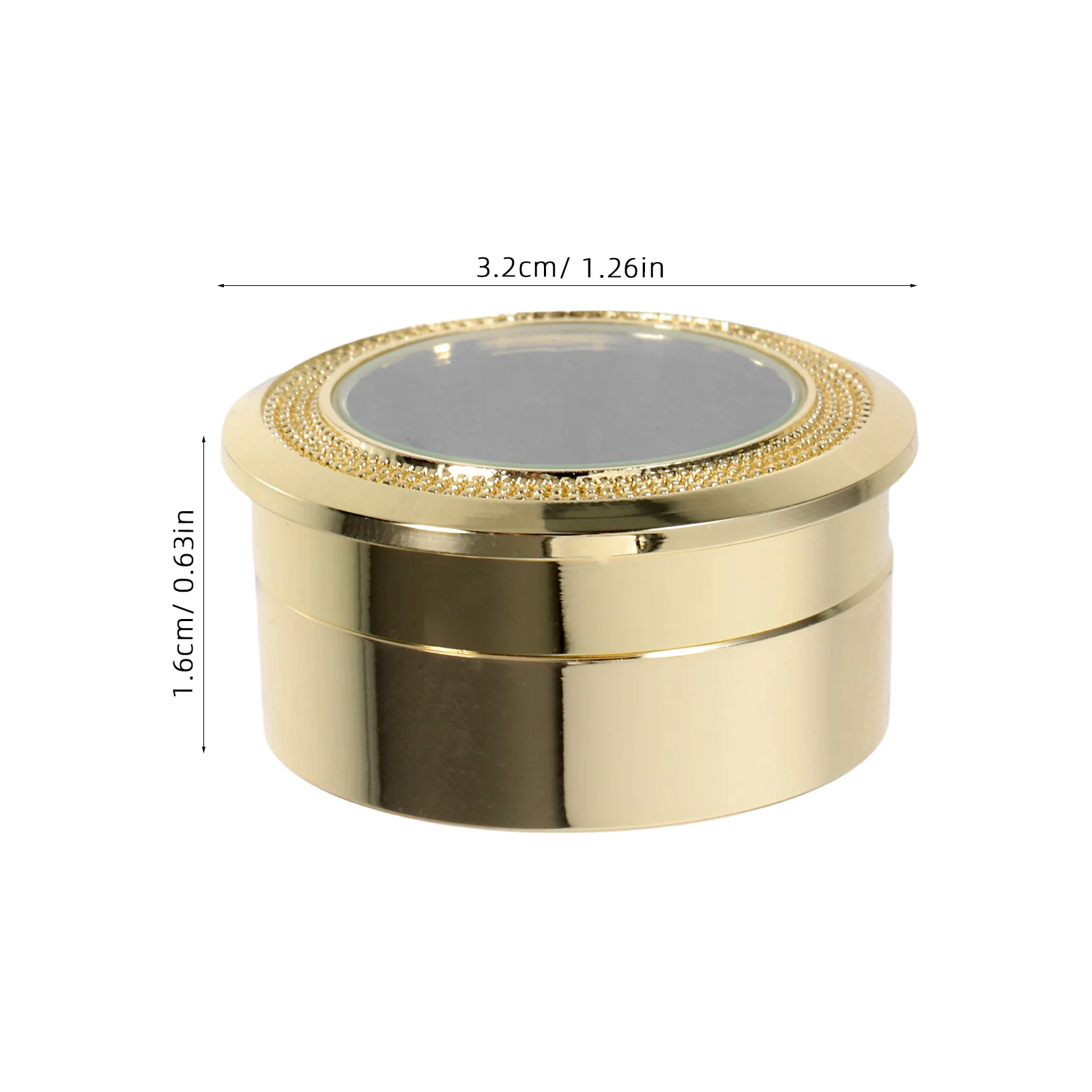 Jewelry Storage Box Round Glass Display Case Transparent Lid Soft Interior For Gemstone Coin Collection Small Loose Display