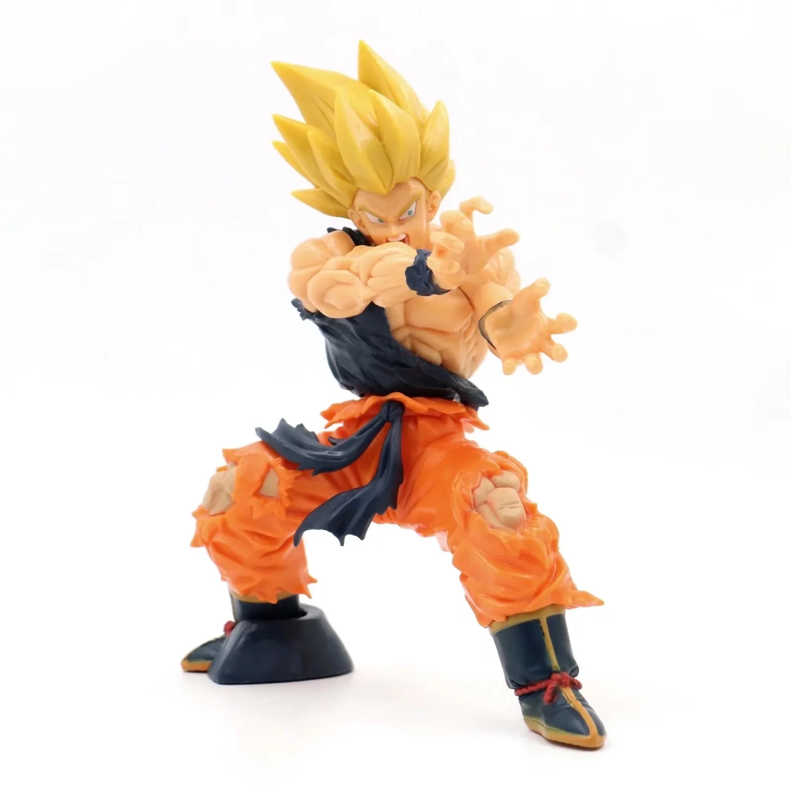 Dragon Ball 20th Anniversary Super Saiyan Goku Battle-Damaged Shock Wave Action Figurine Desk Anime Model Toys Figures Gift 15cm