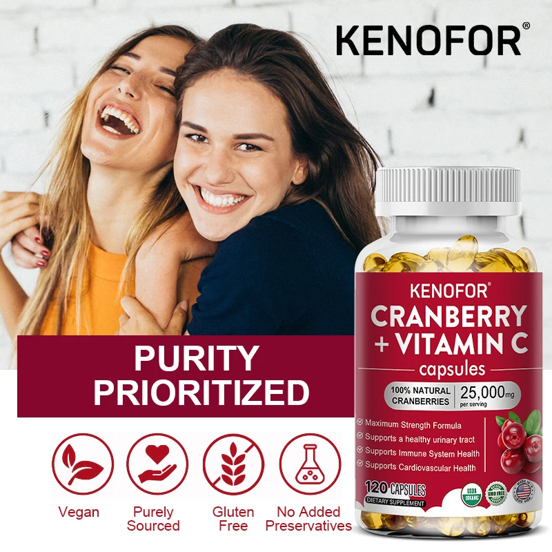 Cranberry-vitamina C para apoiar o coração do coração do coração, para apoiar o coração, para apoiar a saúde do coração, apoiar a saúde do coração