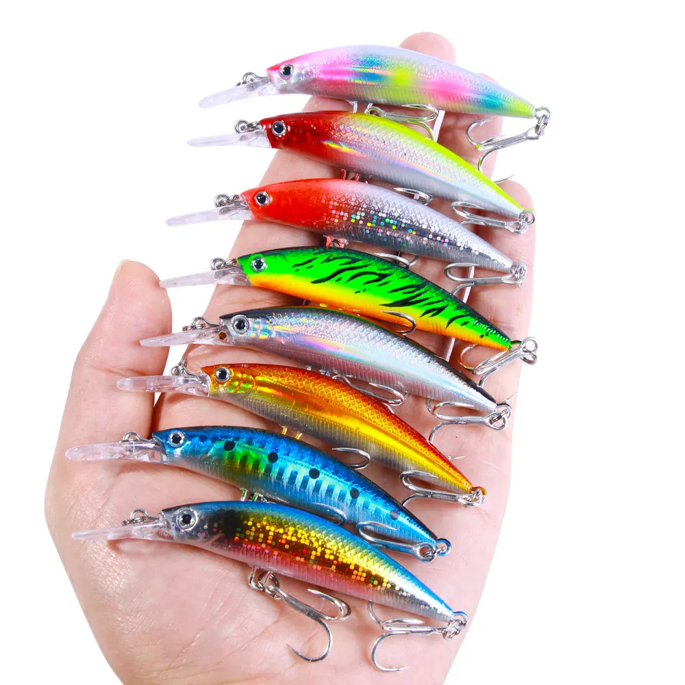 9CM-17G  100pcs/set mixed color hard lure minnow sinking artificial jerkbaits