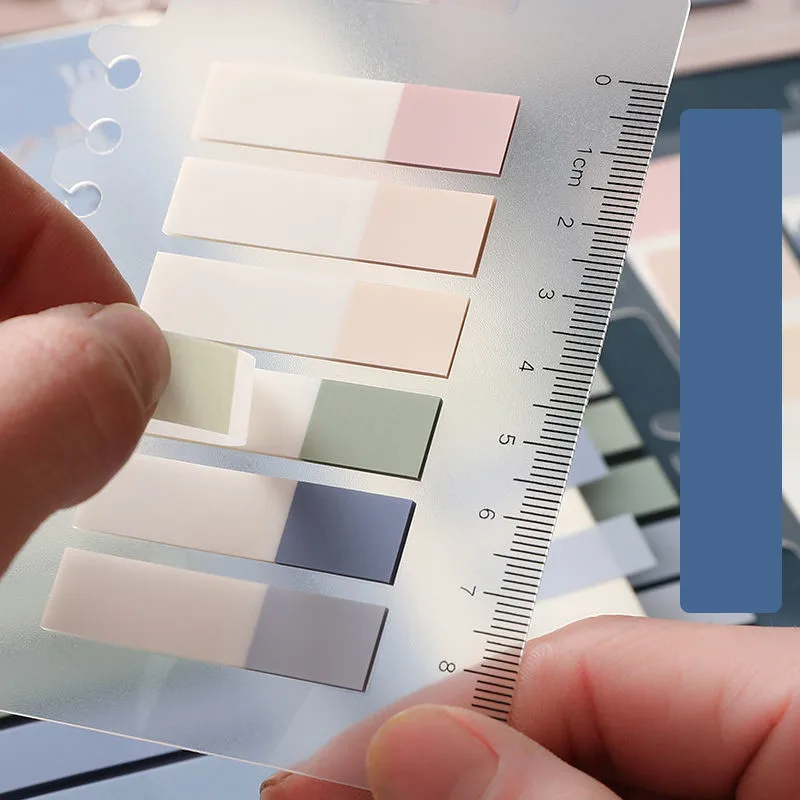 60pcs/lot Sticky Note with Ruler Loose Leaf Index Label Marker Stickers Mini Memo Pad Tearable Note Pad Stationery Notepad