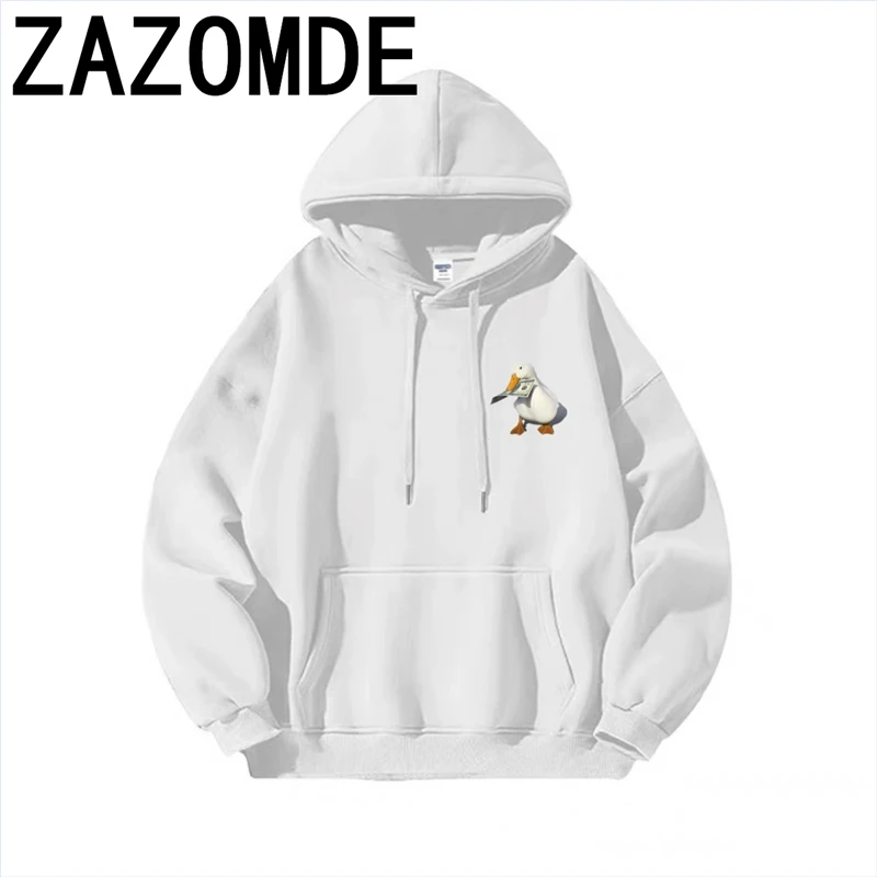 ZAZOMDE New Casuals Cartoon Duck Hoodie Kawaii Cool Pullovers Hoody Fashion Casual Long Sleeve Hooded Sweatshirt Oversized Tops