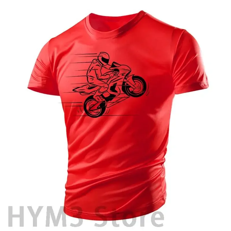 New Fun Motorcycle 3d Printing Men's Tough Street Style T-shirt Fitness Party Running Breathable Light Sports Summer Top