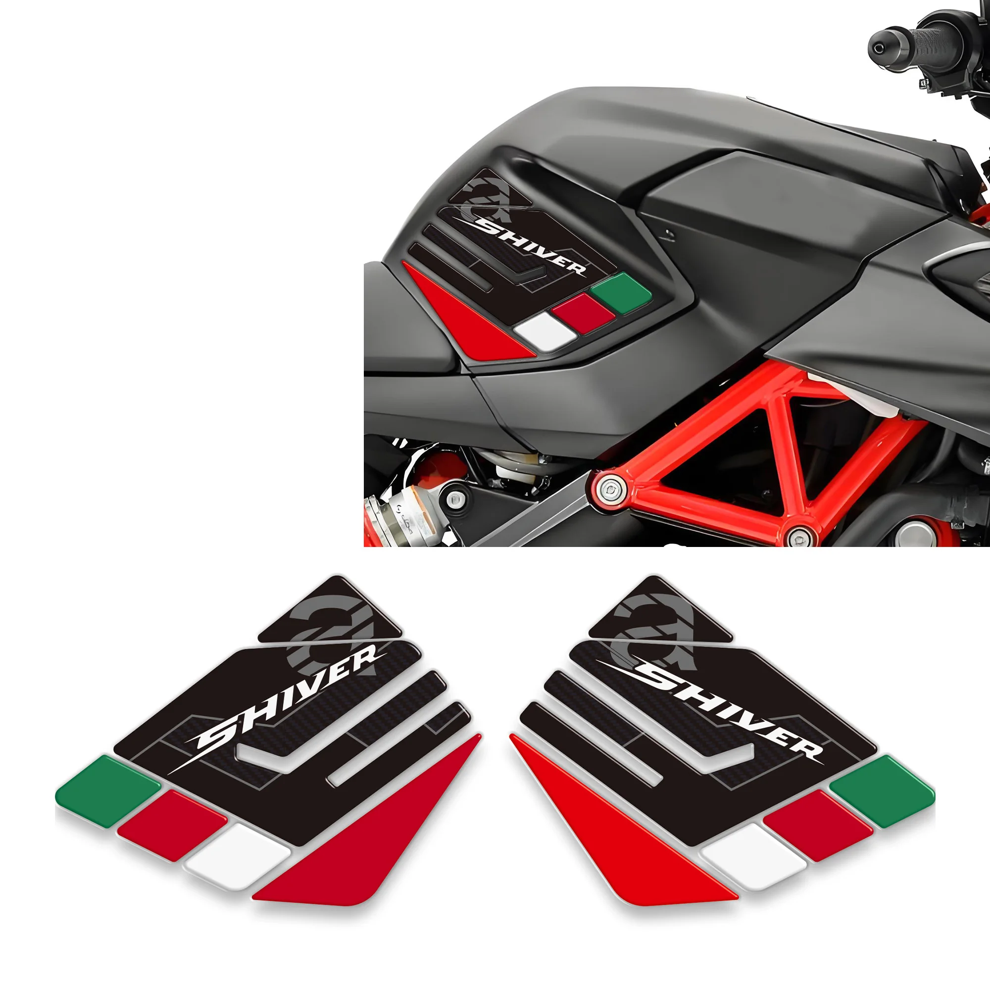 Motorcycle Tank Knee Pad Grips 3D stickers Decals Protector Gas Fuel Oil Kit for Aprilia SL 750 900 Shiver 2018-2023