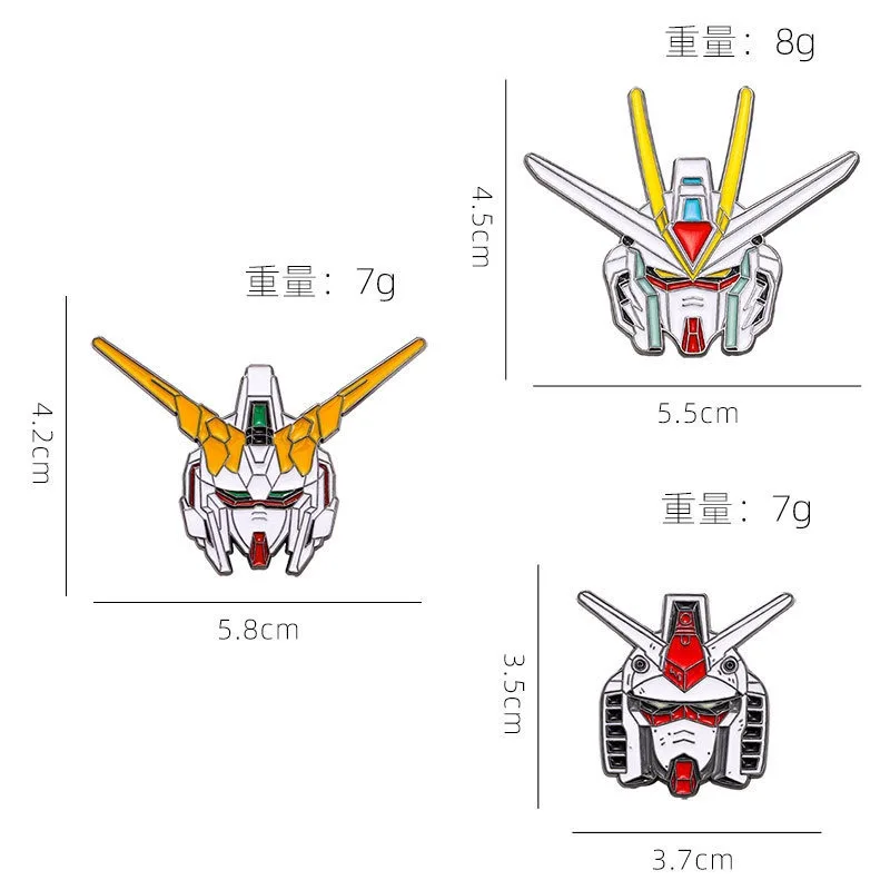 8PCS Anime Creative Mobile Warrior RX-78 Gundam Brooch Cartoon Unicorn Free Metal Badge Bag Gift for Friends - view 2