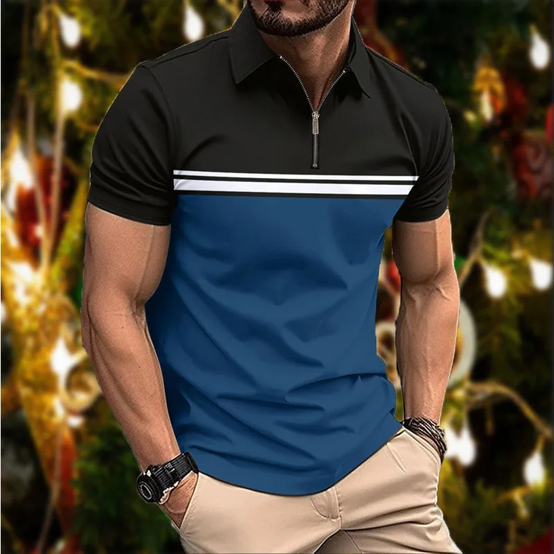 

The latest men's button-down fashion-fit striped shirt - suitable for casual sports, daily wear and street style outfits