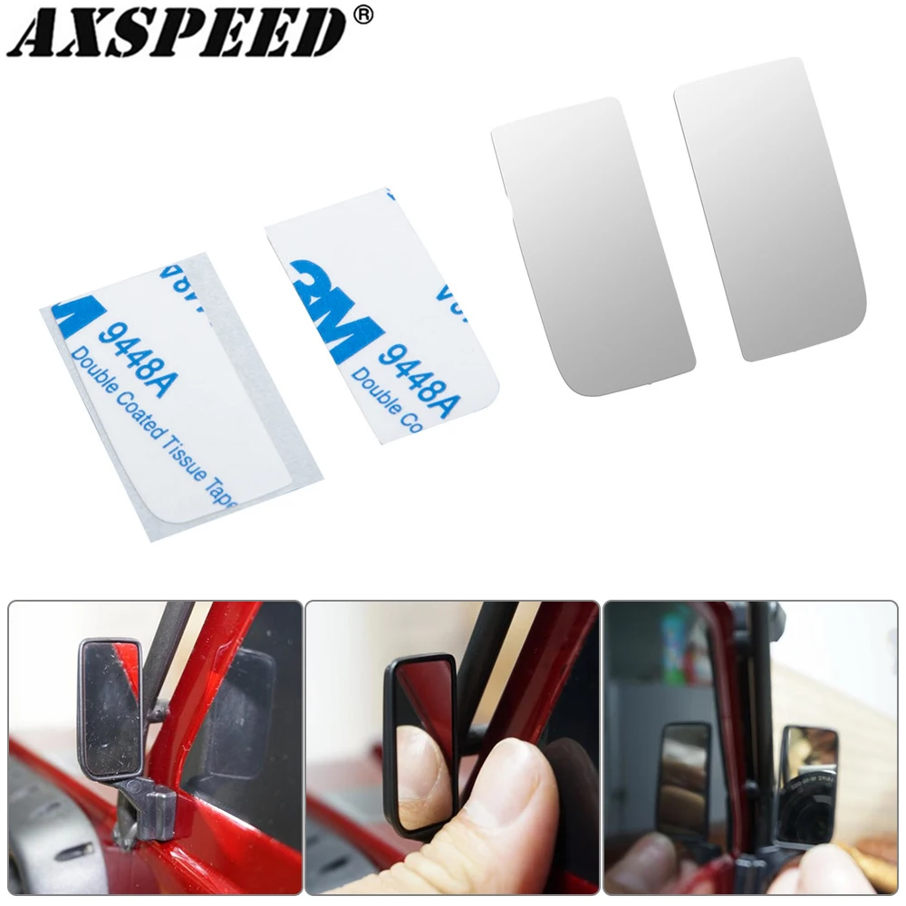 AXSPEED RC Car Rearview Mirror Lens Simulation Decorate for 1/10 RC Crawler TRX-4 Trx4 Upgrade Parts