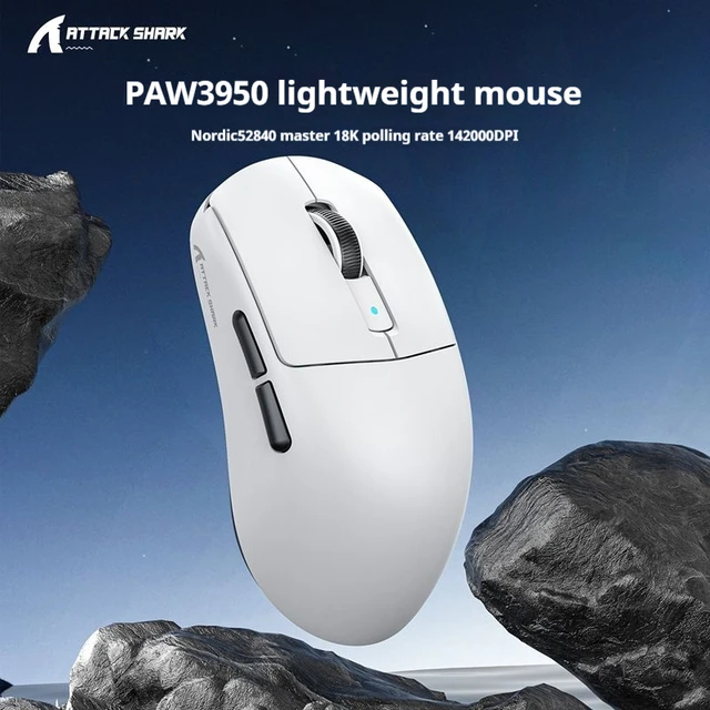Attack Shark R6 Wireless Mouse Lightweight Paw3950 Sensor Gaming 