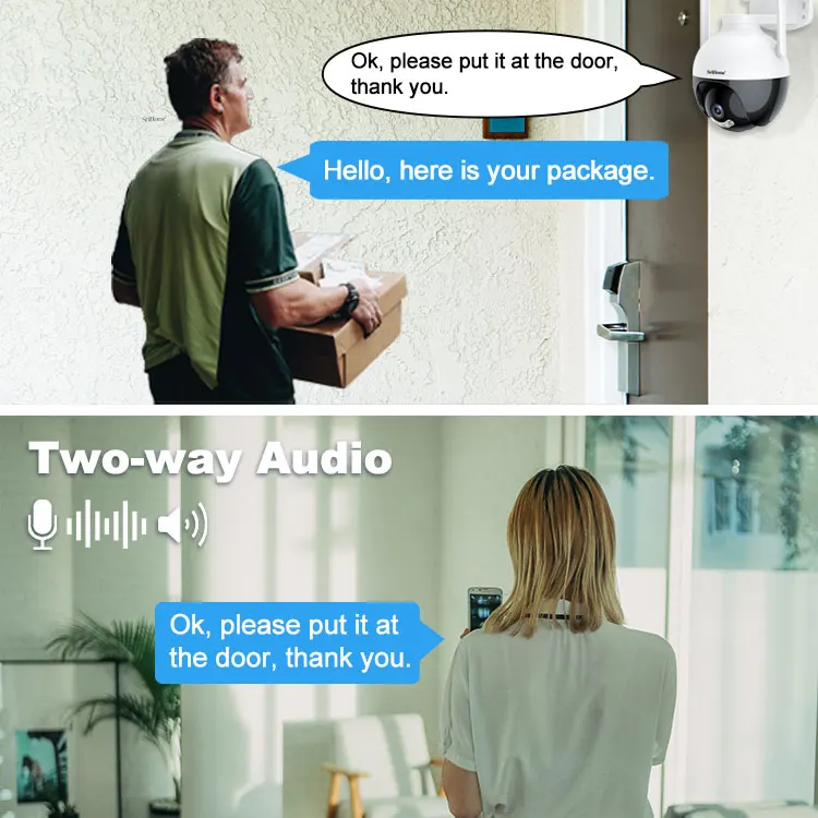 

Srihome SH045 2,5-дюймовый 2-мегапиксельный 1080P Беспроводная PTZ IP-купольная камера AI Обнаружение гуманоидов Полноцветная безопасность CCTV Домофон Радионяня