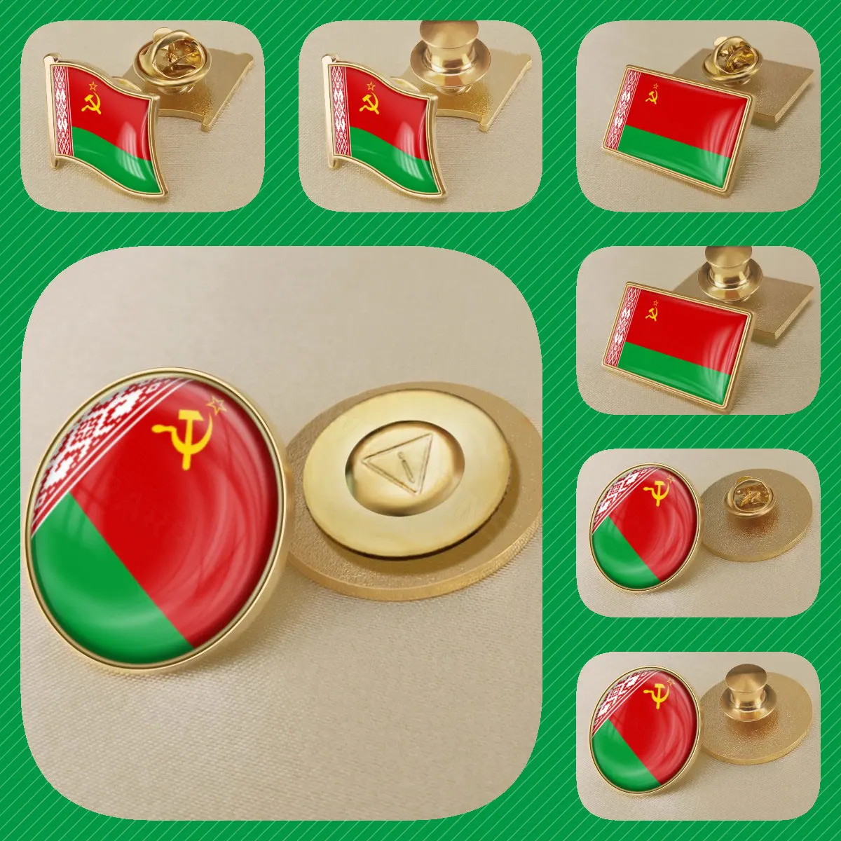 Belarus Soviet Socialist Republic USSR Flag Brooch Badges Lapel Pins