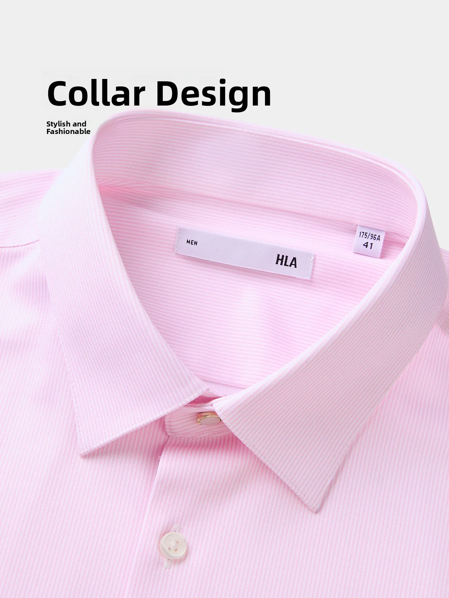 Business Chic Men's Shirt HLA  Home Standard Fit Machine Washable Formal Top Spring Autumn Polyester Long Sleeve