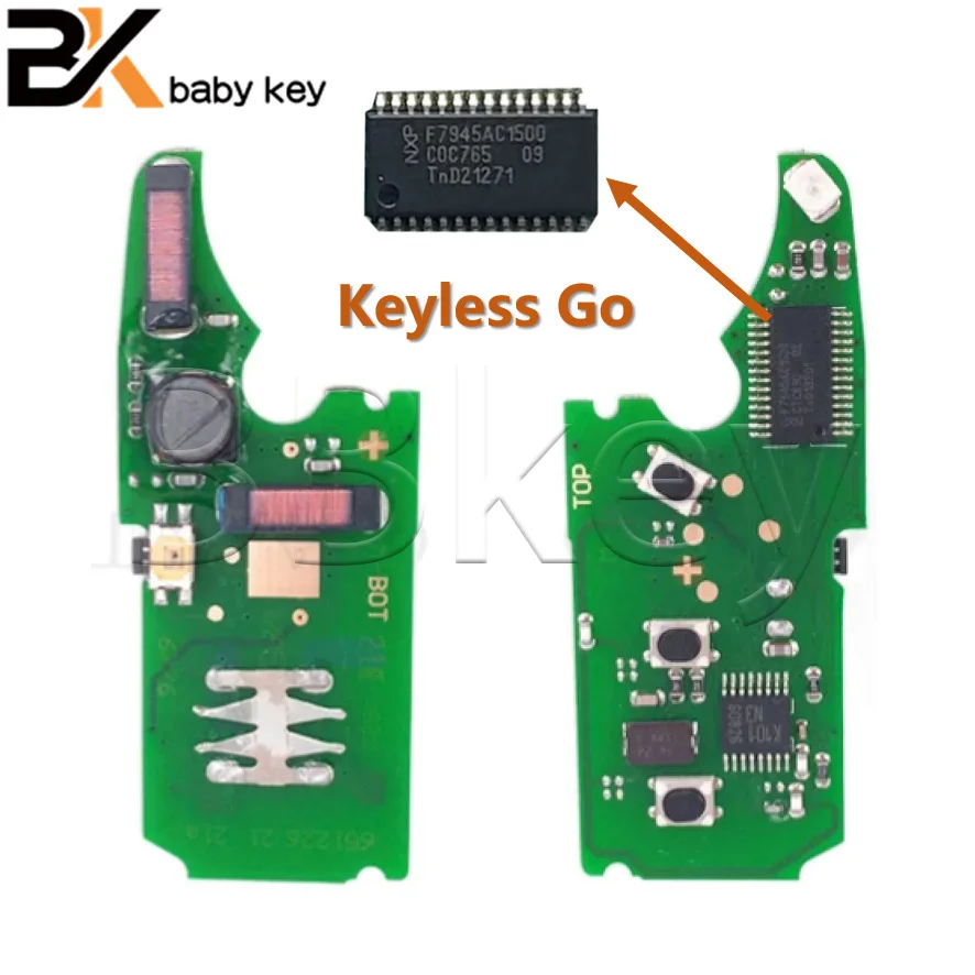 BB Key for VW Touareg 2002-2010 315/433MHz PCF7945A ID46 Chip FCC ID:KR55WK45032 Keyless Flip Smart Remote Car Key Volkswagen