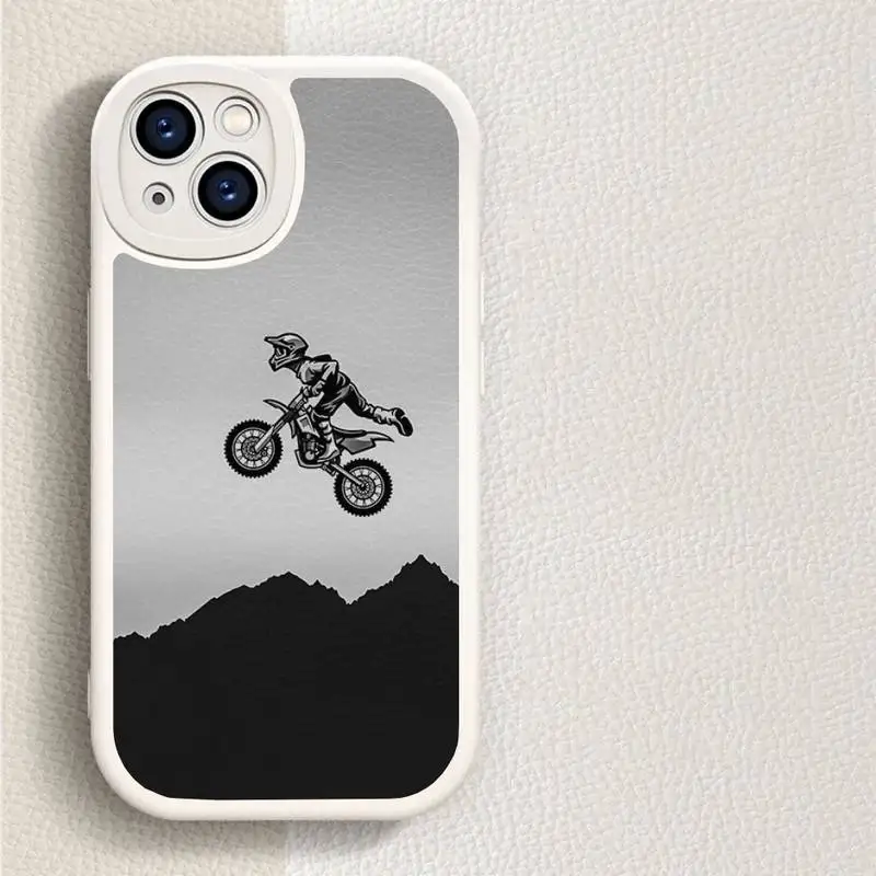 Cartoon Cool Biker Motorcycle Phone Case For IPhone 14 11 13 12 Pro Max Mini Xs X Xr 7 8 Plus SE2020 Silicone Soft Leather Cover