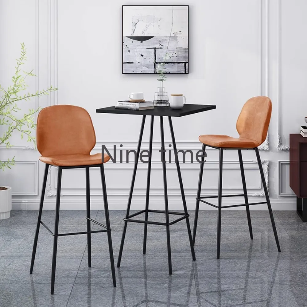 Cafe Chair Kitchen Bar High Stool Garden Design Backrest Step Modern Chairs Iron Salon Ergonomic Living Room Nordic Tabouret