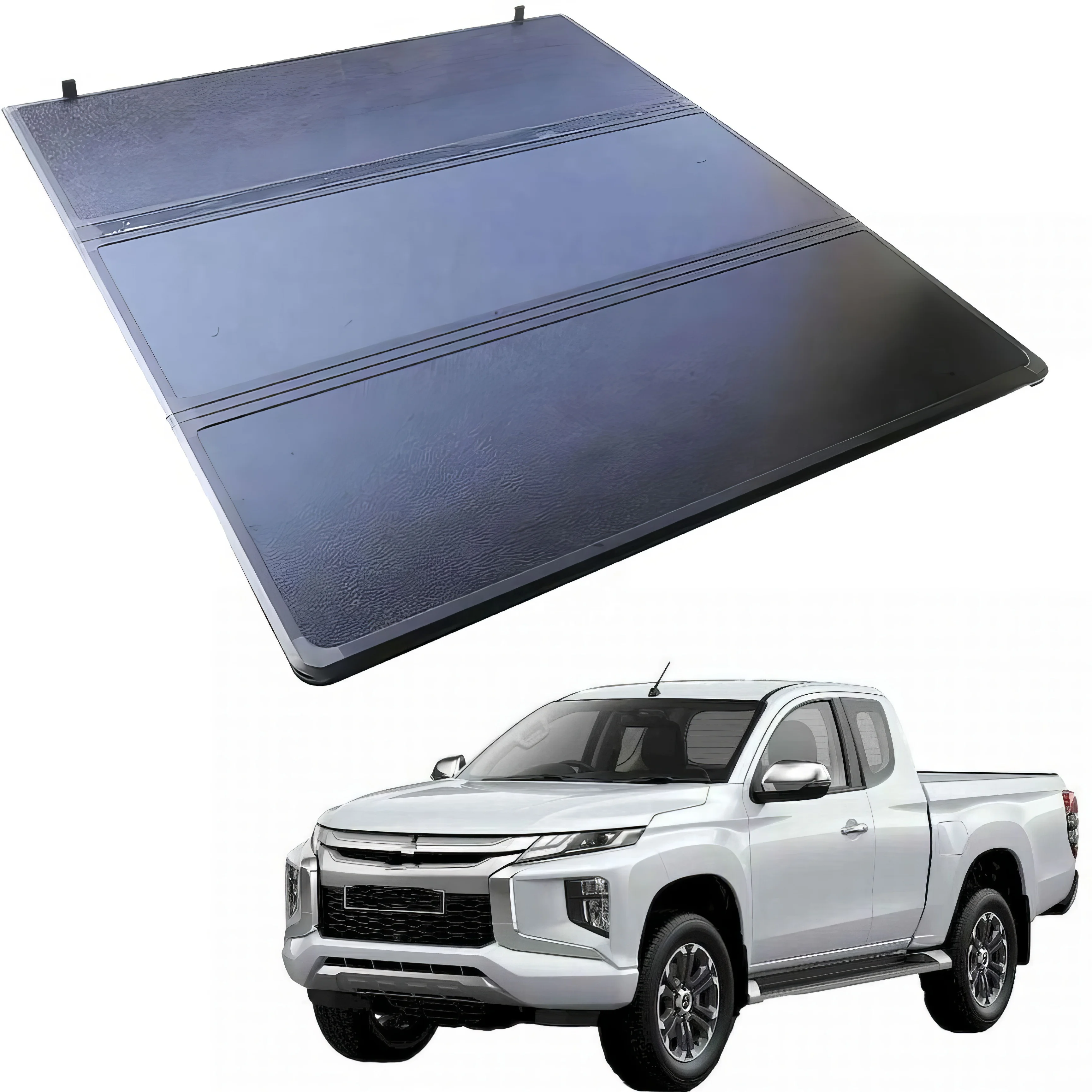 Lightweight Aluminum Pickup Truck Waterproof Three Fold Hard Cover for  Great Wall GWM POER 2015-2022sierra 1500 2500 3500