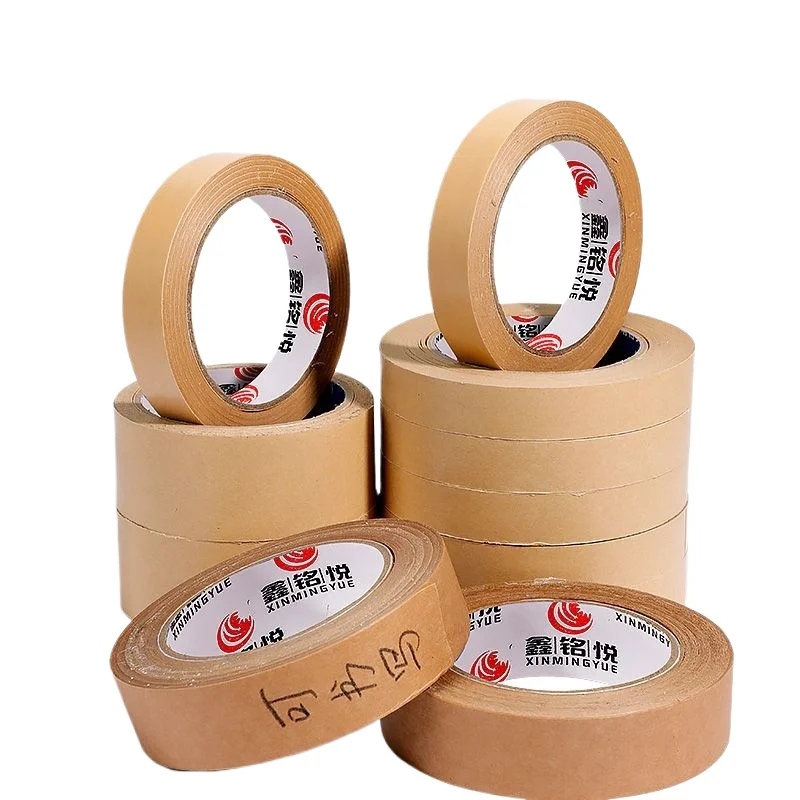 

Kraft paper tape Can be written Strong adhesive Environmental protection can degrade Hand tearing Matte sealed box Masking tape