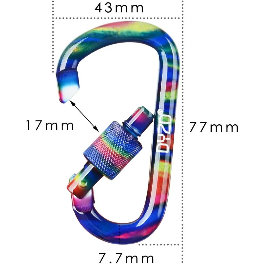 والعتاد سبائك الألومنيوم D شكل أبازيم D حلقة سلاسل المفاتيح المسمار قفل الربيع خطاف مشبك كيرينغ كليب هوك 5 كولو