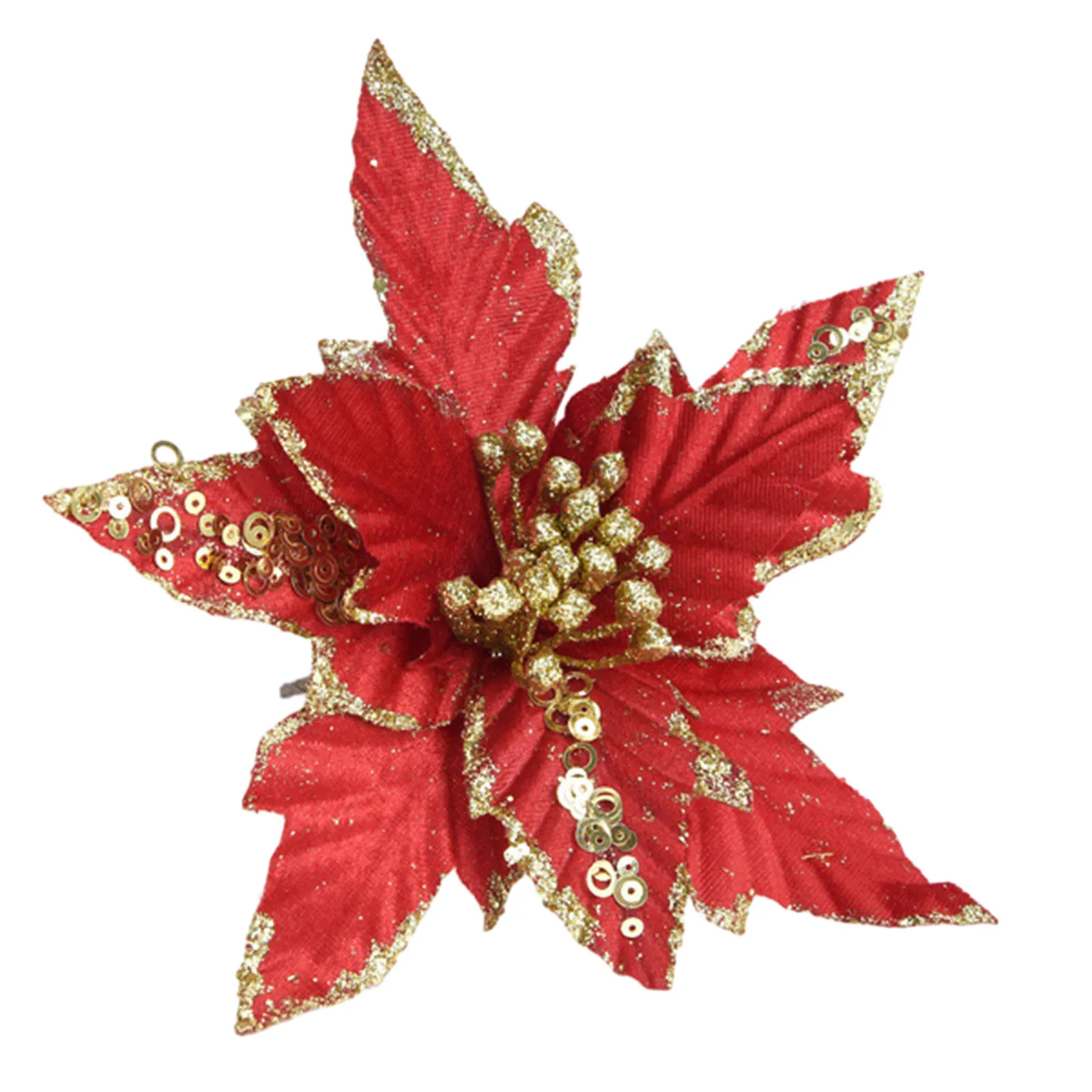Christmas Fake Flower Christmas Tree Decoration Artificial Hang Flower Christmas Simulate Decorative Flower Home Festival Decor