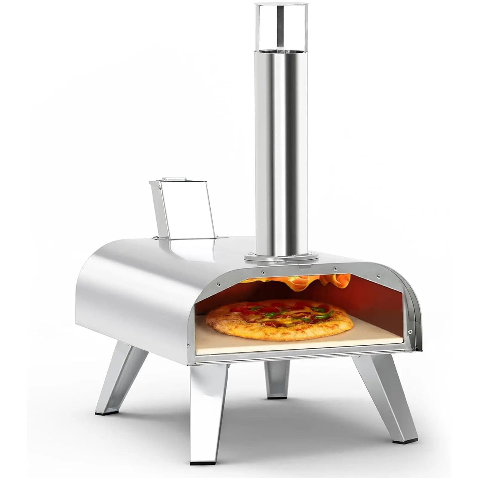 Lightweight Foldable Leg Pizza Roasting Station with High Temperature Performance, Authentic Taste Cooking Stand for Outdoor