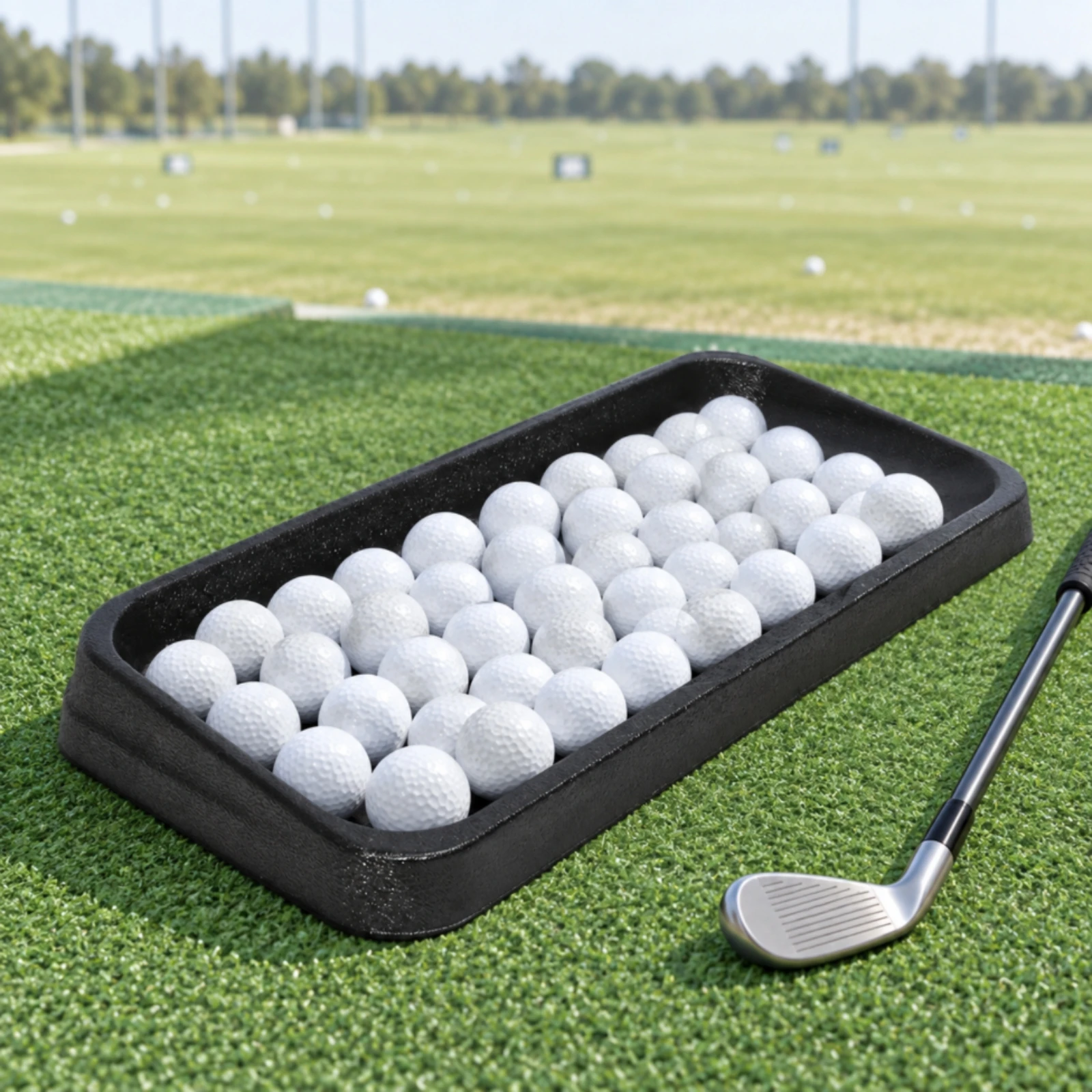 Golf Ball Practice Tray Sturdy Golf Ball Tray with Base Openings Easy to Clean Heavy Duty for Home Golfers