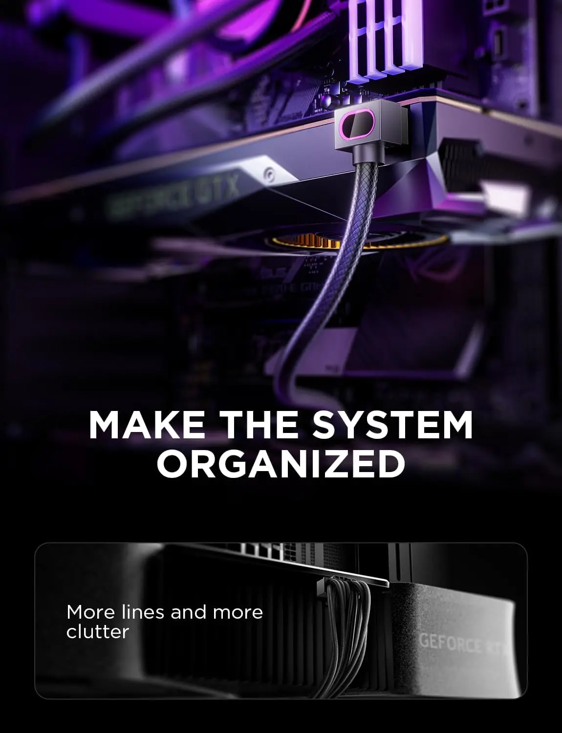 

AIJS 8PIN GPU PSU Extension Cable ARGB Light, Graphics Card PC Power Cord, Copper Wire Power Extension Cable