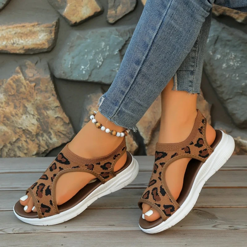 Damen Keilsandalen zum Hineinschlüpfen, leichte Wandersandalen, Strand- und Urlaubsschuhe, lässige, bequeme Sommerschuhe für Damen