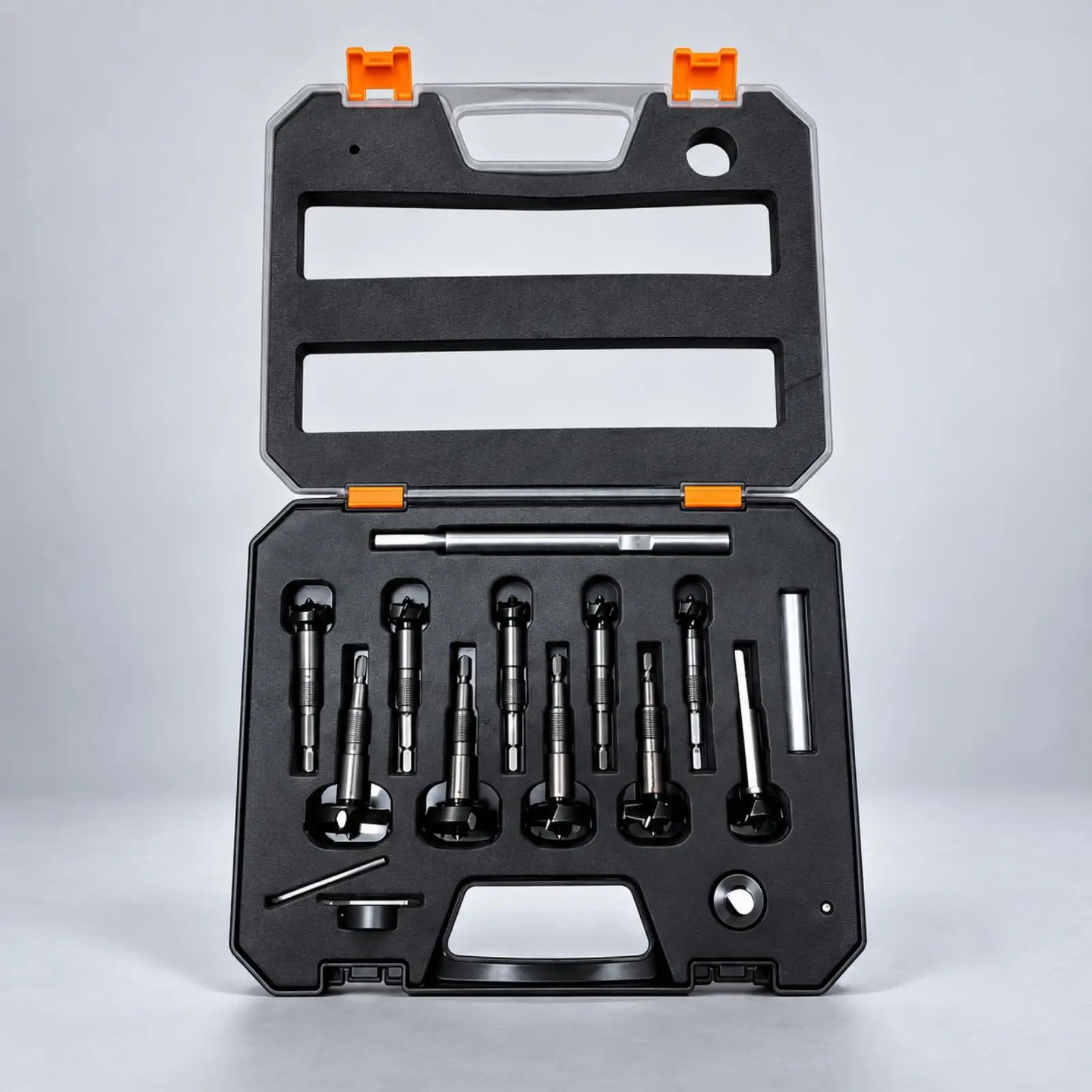 Alloy Steel Hole Opener Set for Carpentry Work 15-35mm Wood Kit with Wrench and Case