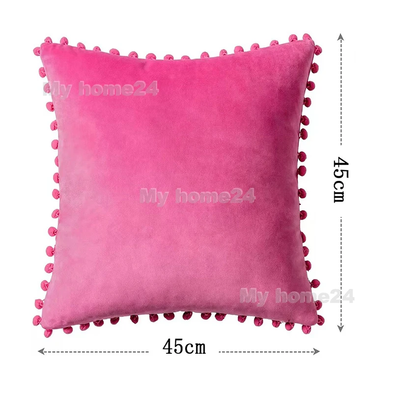 1PC Pillowcase With Pile Home Solid Color Pendant Pillowcase 45*45cm 35*35cm Throw Pillow Decoration Soft Throw Pillowcover