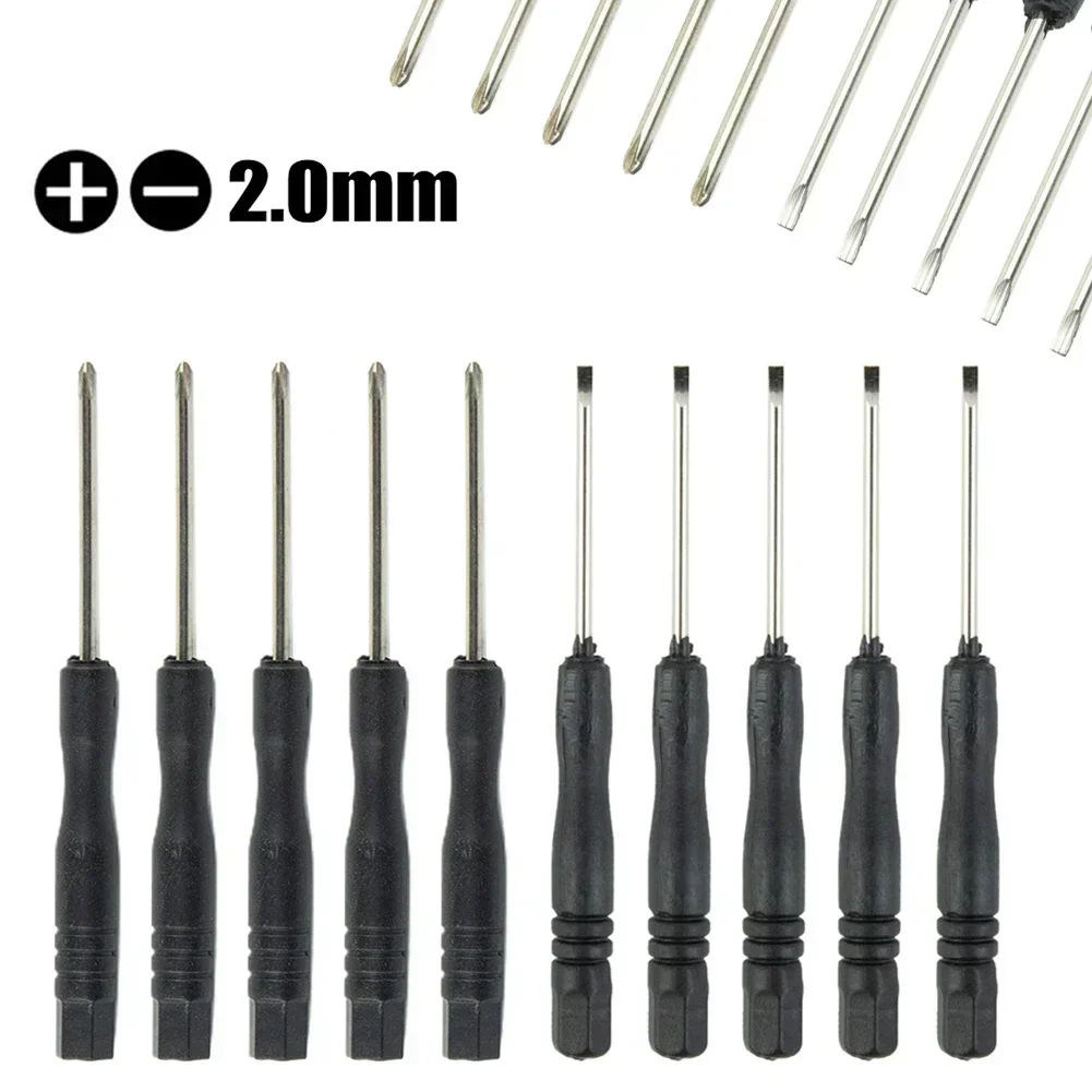 10Pcs 3.22Inch Small Screwdriver Set Repair Tool Slotted Cross Screwdrivers 2mm Mini Cross/Slotted Screwdriver Hand Tool