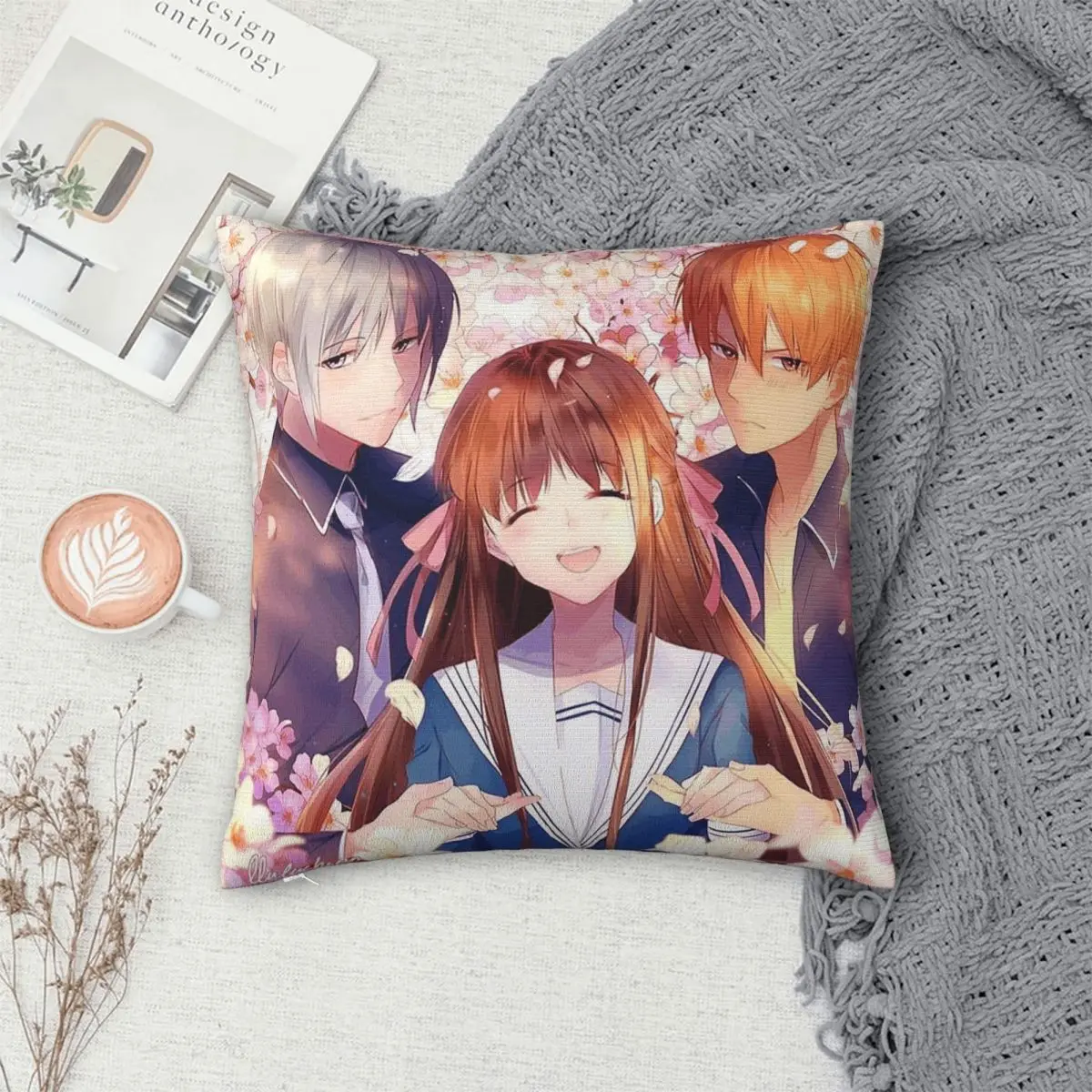 Fruits Basket Kyo Sohma Anime Square Pillowcase Pillow Cover Cushion Zip Decorative Comfort Throw Pillow for Home Sofa