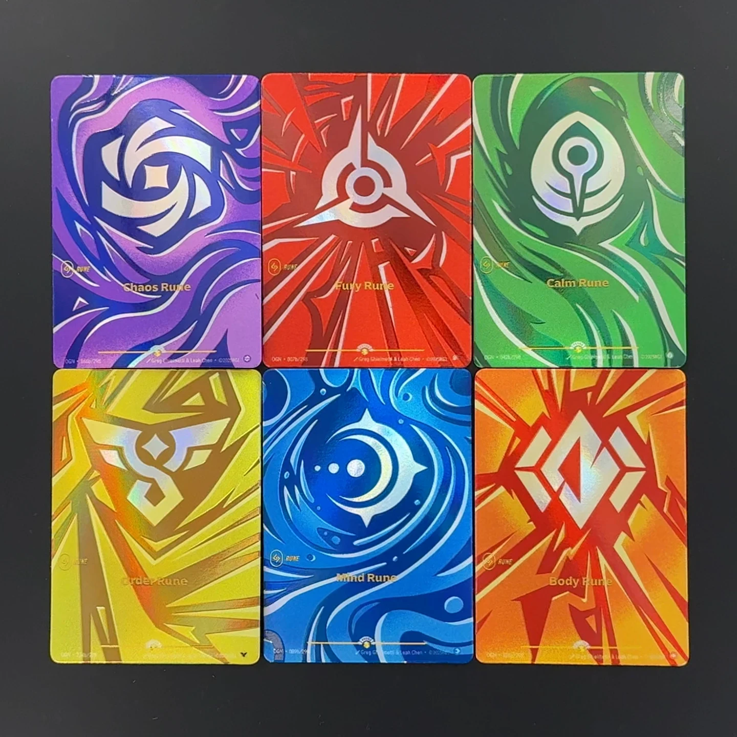 Riftbound League Of Legends ensemble de cartes RUNE anglaises Fury Mind Calm Body Order Chaos carte feuille texturée cartes à collectionner