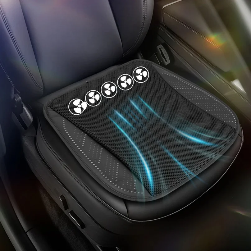 Cooling Cushion Ventilated Seating Cushion 8 Fan USB Plug in 3 Speeds Non Slip Detachable Cover for Home Car   5V
