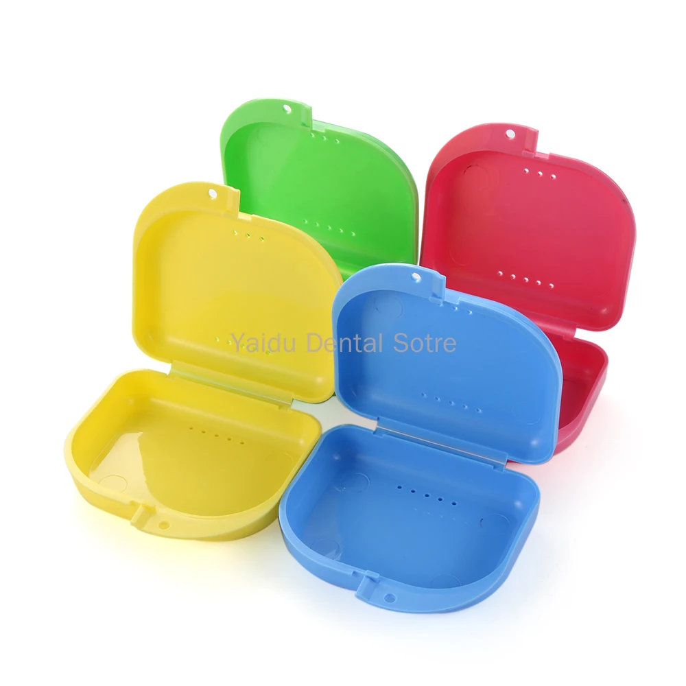 

60pcs Denture Storage Box Dental Retainer Orthodontic Mouth Guard Container Plastic Oral Hygiene Supplies Dental Tray Case Box