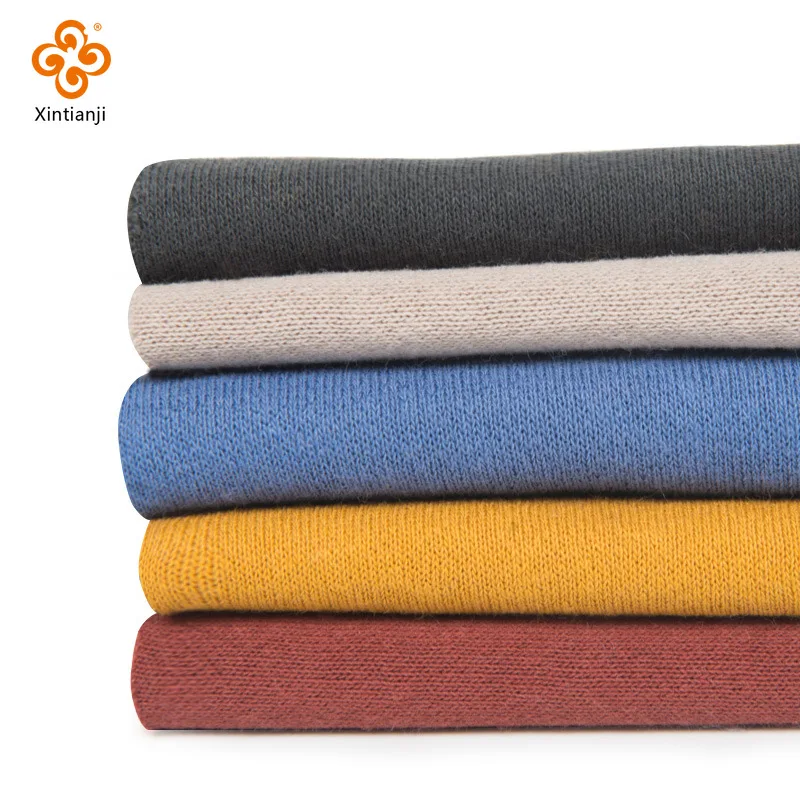 Winter Thick Fleece Fabric Soft Hoodie Cloth Solid Color Knitted Polyester Cotton Sweater Sewing Fabric 45X180cm/Piece 320gsm