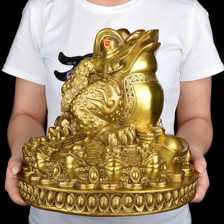 TOP GOOD office home protective- Talisman House Money Drawing JIN CHAN treasure FENG SHUI Brass statue 32 LARGE