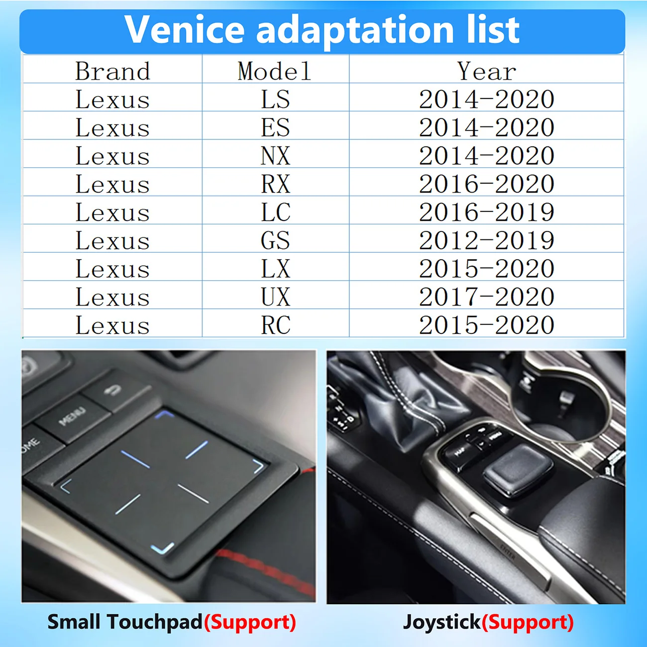 CarPlay اللاسلكي لـ Lexus LS ES NX RX LC GS LX UX RC لوحة اللمس الصغيرة أو عصا التحكم، مع Android Auto AirPlay CMS يدعم YT NF #3