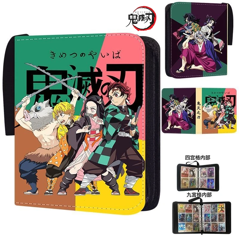 Nuovo raccoglitore per carte Demon Slayer - Album con cerniera in pelle PU a 9 tasche, porta carte espandibile di grande capacità per collezione e regali