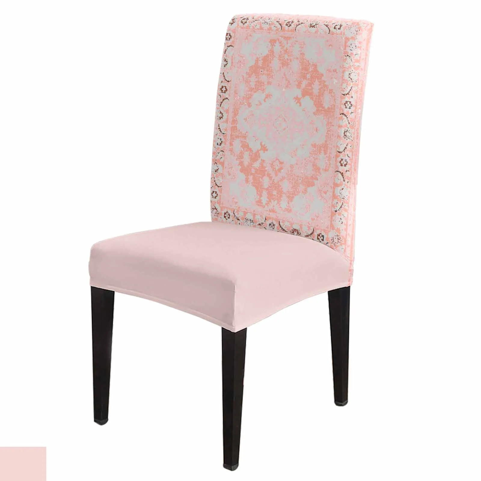 Retro Carpet Texture Pink 4/6/8PCS Spandex Elastic Chair Case For Wedding Hotel Banquet Dining Room