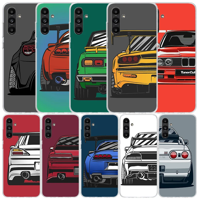 Japan JDM Sports Cars Comic Phone Case For Samsung Galaxy A17 A37 A57 A16 A15 A14 A13 A56 A55 A54 A53 A36 A35 A34 A33 A26 A25 A2