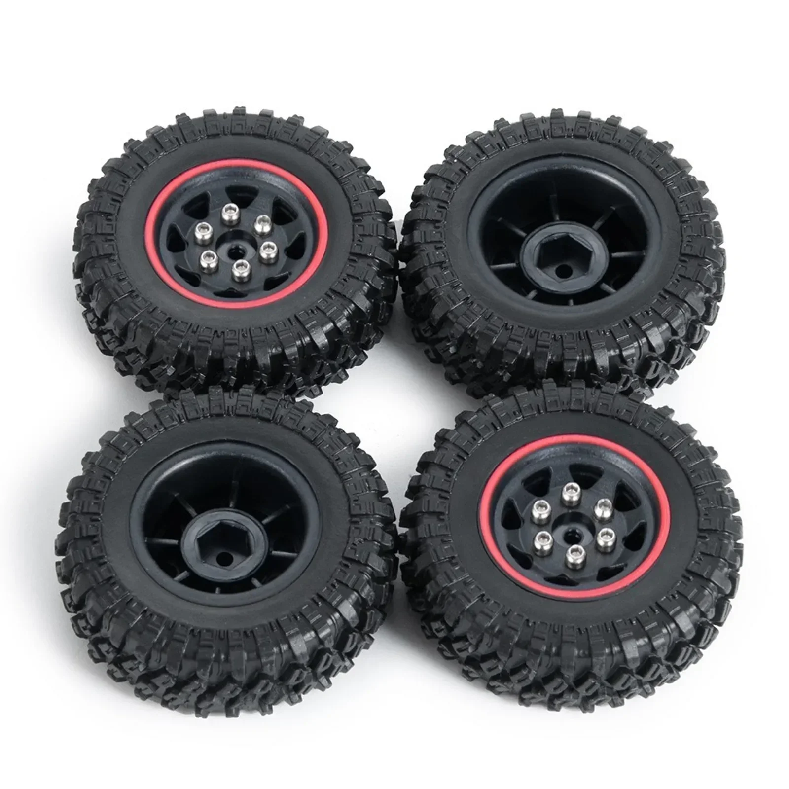 

4PCS 49*18mm Beadlock Micro Crawler Wheel Rims Tires Set for 1/24 RC Crawler Car Axial SCX24 90081