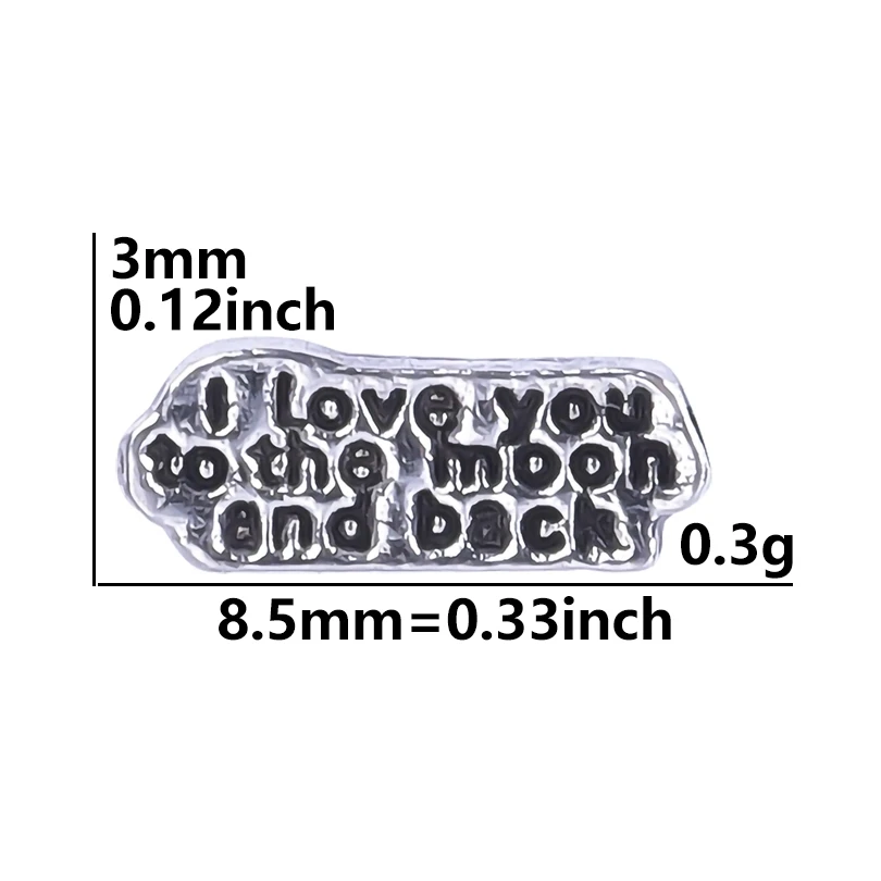 20Pcs Hot Selling Classic Charm Letter Ahoha LOVE BINGO Navy Mom Blog Floating Locket Accessories Customied Jewelry Making Bulk