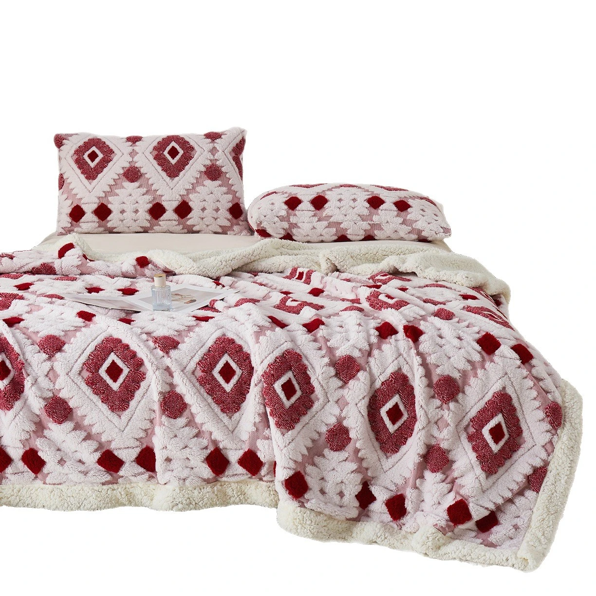 Bohemian-Style Multi-Purpose Blanket Jacquard Throw Lambswool Rug Office Nap Blanket Soft Cozy Warm Home Decorative Floor Mat
