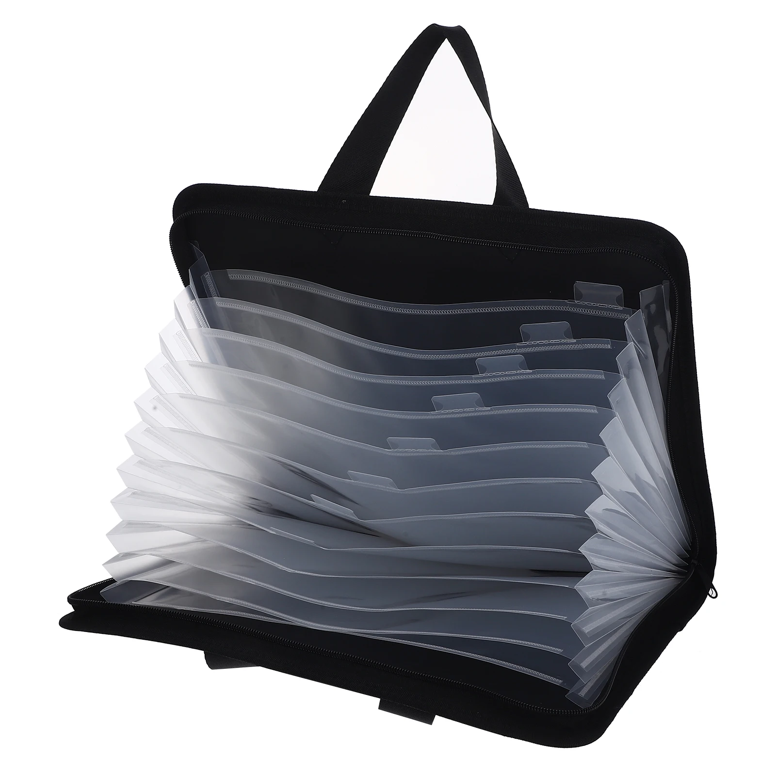 

Receipt Organizer File Holder Documents Bag Convenient Accordion Black Pp Folder for Desk
