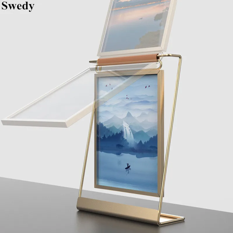 8 Inch Metal Table Acrylic Sign Holder Display Stand Menu Paper Price Label Holder Wedding Gift Picture Photo Poster Ad Frame